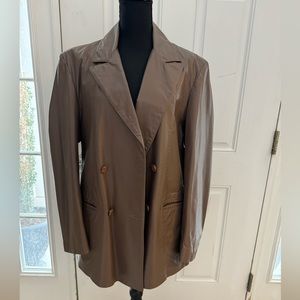 Oleg Cassini vintage 100% leather Jacket/blazer